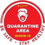Tork Craft Covid 19 - 170MM Round Awareness Graphic - Red Quarantine Area