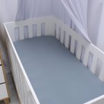 Cot Fitted Sheet Dusty Blue