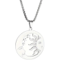Creative Stainless Steel Moon & Sun Face Pendant Necklace