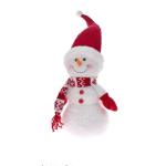 White Snowman With Santa Hat 19X12X36CM