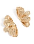 Goldair Gold Large Half Flower Stud Earrings