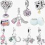 10 Piece Silver Charm Jewellery Set Compatible With Pandora Bracelets