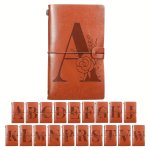 1PC Flower Initial Pu Leather Travel Journal Monogrammed Gift For Women Men Notebook Lined Paper Diary Planner Writing Notepad W