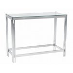 Modern Glass Chrome Console Table MW300