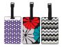 Rubber Luggage Tag - Assorted Zig Zag / Polka Dot /floral 3 Pack