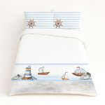 Nautical Kids Duvet Set Pastel Little Sailor