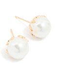 Goldair Gold Pearl Round Stud Earrings