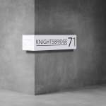 House Number & Mailbox D02 - 300H X 300D X 1000W Matt White Cool White