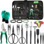Bonsai Tree Tool Kit 24 Pcs Complete Pruning Shears Set With Pu Bag