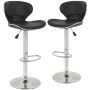 Swivel Bar Chairs Counter Height Bar Stools - Set Of 2 - Black