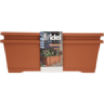 Burnt Orange Plasticotto Balcony Planter Set 2 Piece