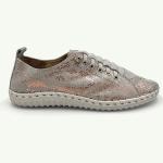 Gina -leather Sneaker With Stitch Detail - Gold - 8