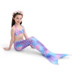 3 Piece Kids Multi-colour Pink And Purple Mermaid Bikini DH48 - 150