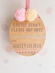 Easter Bunny Sign - Boy Blue Ribbon & Pompom