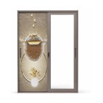 2 Door Metal Wardrobe With Mirror & Safe MWMF222