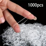 1000PCS Sleek MINI Hair Ties For Women - Clear Elastic Rubber Bands Perfect For Everyday Use