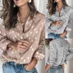 Polka Dot Button Shirt Gold Medium - The Purple Lovey