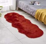 Smte Fluffy Rug Carpet Red With Keychain