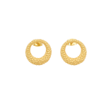 Hera 18CT Gold Pebbled Earrings - Gold