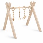 All Natural Wooden Baby Gym With Wooden Dangles