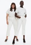 Flared High Cropped Jeans - White