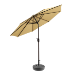 Homepola Modern Design Patio Umbrella - 2.7M Crank & Tilt With Round Base - Khaki