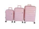 Smte Unbreakable Travel Luggage 3 Piece Suitcases Spinner Light Pink With Keychain