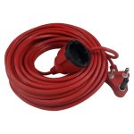 Red Extention Cord With Round Schuko Adaptor 20M