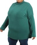 Ladies Plain Poloneck Top - 54 Bottle Gr