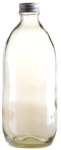 Clear Glass Bottle With Aluminium Screw Cap - Silver 500ML