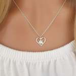 Mikayla 925 Sterling Heart Pawprint Necklace 13X12MM 45CM Chain