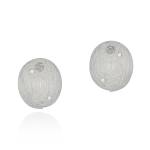 Infinity Disc Earrings With Accents - 18KT White Gold Vermeil