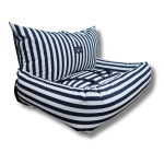 2-IN-1 Pet Car Seat And Bed - Large Parisian Monochrome Stripe Canvas