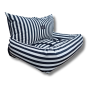 2-IN-1 Pet Car Seat And Bed - Large / Parisian Monochrome Stripe Canvas