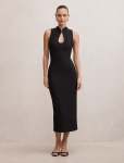 Frankie High Neck Keyhole Bodycon Dress - 18 Black