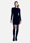 Draped Bodycon Dress - Black