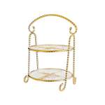 2 Tier Round Cupcake Stand Gold