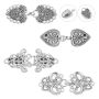 Molain 4 Pieces Vintage Sweater Shawl Clips Retro Cardigan Collar Clips Shawl Collar Clasp Dress Shirt Brooch Clips For Women 4 Styles Silver