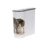 Eco Pet Storage Container With Flip Lid Grey - Cat Design