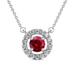 DESTINY Petal Garnet january Birthstone Necklace With Swarovski Crystals