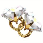 2PCS Crystal Ring Shape Balloon Engagement Decor Wedding Party Decor Bachelor Party Decor Bride Shower Party Photo Props Atmosph
