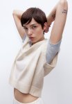 V-neck Sweater Vest - Light Beige