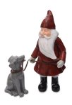 Santa With Dog - Red 8X6X16CM 5X4X9CM