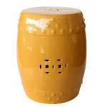 Saffron Ceramic Drum Stool