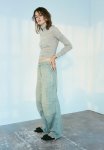 Denim Parachute Trousers - Beige Washed