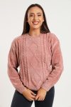 Ladies Cozy Plush Long Sleeve Pullover Sweater Jersey