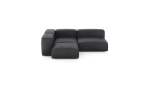 Three Module Corner Sofa - Leather - Dark Grey - 241CM X 199CM
