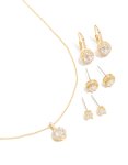 Goldair Gold Plated Cubic Zirconia Mixed Earrings & Necklace Jewellery Set