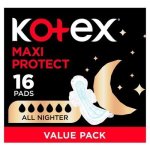 Kotex All Nighter Maxi Thick Pads With Wings 16 Pack
