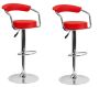 Bar Stools / Kitchen Counter Swivel Chairs With Arms 2 Pack Red Colour